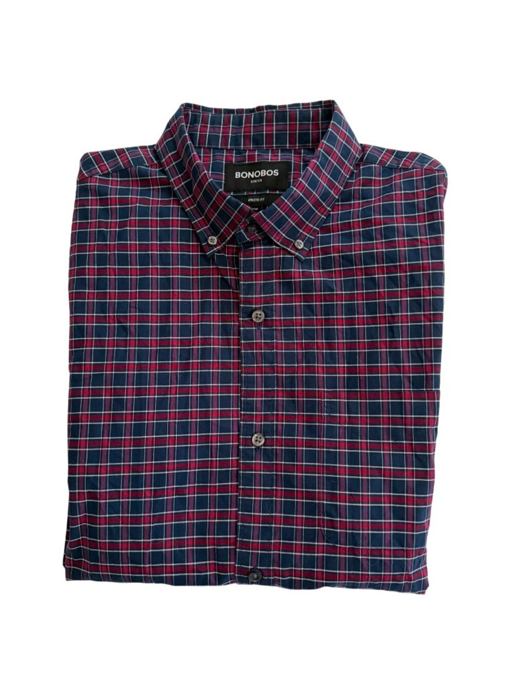 Bonobos Mens Plaid Button-Down Shirt Stretch Athletic Fit Long Sleeve Medium Sh - Picture 2 of 14